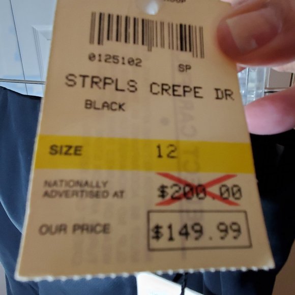 Oleg Cassini Black Strapless Cocktail Dress Size 12 NWT - Picture 7 of 14